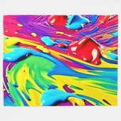 Swirling Vibrant Paint Art Fleece Deken (Voorkant (Horizontaal))