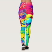 Swirling Vibrant Paint Art Leggings (Achterkant)