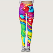 Swirling Vibrant Paint Art Leggings (Voorkant)