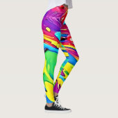 Swirling Vibrant Paint Art Leggings (Rechts)