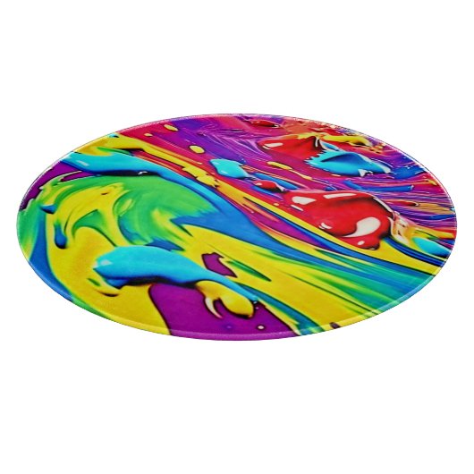 Swirling Vibrant Paint Art Snijplank (Hoek)