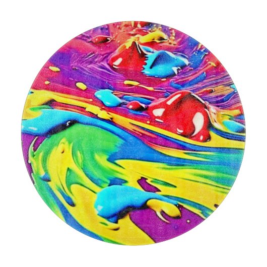 Swirling Vibrant Paint Art Snijplank (Voorkant)