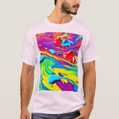 Swirling Vibrant Paint Art T-shirt (Voorkant)