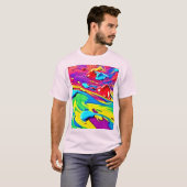 Swirling Vibrant Paint Art T-shirt (Voorkant volledig)