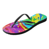 Swirling Vibrant Paint Art Teenslippers (Schuin)