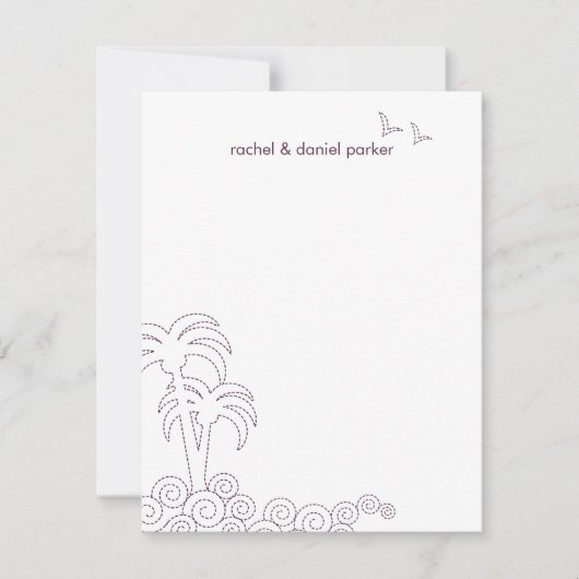 Swirling Waves Dank je kaart - Aubergine (Voorkant)