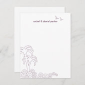 Swirling Waves Dank je kaart - Aubergine (Voorkant / Achterkant)