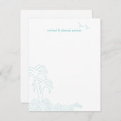 Swirling Waves Dank je kaart - Robin's Egg Blue (Voorkant / Achterkant)