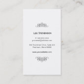 Swirls and Chalkboard  Style Cool Black Visitekaartje (Achterkant)