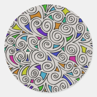 Swirls and Pieces Ontwerp Ronde Stickers