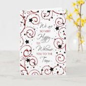 Swirls and Stars Medewerker Welkom Kaart (Gele Bloem)