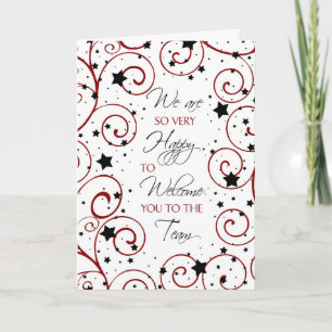 Swirls and Stars Medewerker Welkom Kaart