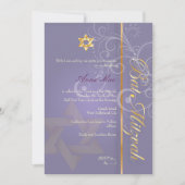 Swirls Bat Mitzvah/paars/goud Kaart (Voorkant)