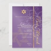 Swirls Bat Mitzvah/plum/goud Kaart (Voorkant)