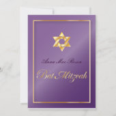 Swirls Bat Mitzvah/plum/goud Kaart (Achterkant)