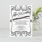 Swirls Chalkboard Post Wedding Black White Kaart (Staand voorkant)