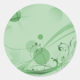 Swirls Circles Stippen - Groen Ronde Sticker