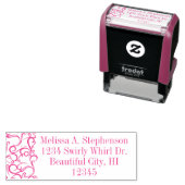  Swirls Custom Return Adres Stempel (In situ)