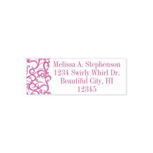  Swirls Custom Return Adres Stempel (Design)