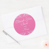 Swirls Dank u Sticker in Snoep Roze (Envelop)