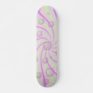 Swirls en Bubbles Roze Skateboard