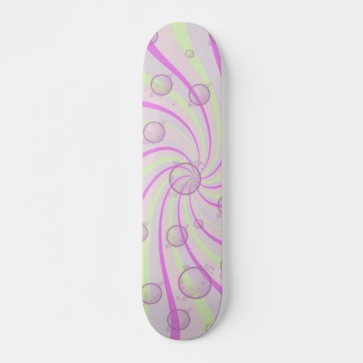 Swirls en Bubbles Roze Skateboard (Voorkant)