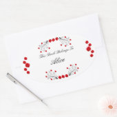 Swirls en Rozen Ovale Sticker (Envelop)