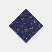 Swirls en sneeuwvlokken blauw en goud servet (Hoek)