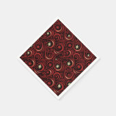 Swirls en sneeuwvlokken rood en goud servet (Hoek)