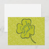 Swirls Happy Luck Shamrock Briefkaart (Voorkant / Achterkant)