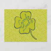 Swirls Happy Luck Shamrock Briefkaart (Voorkant)