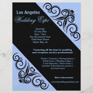 Swirls Heart Wedding Expo (blauw) Flyer