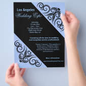 Swirls Heart Wedding Expo (blauw) Flyer (Hand)