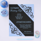 Swirls Heart Wedding Expo (blauw) Flyer (Enkel)