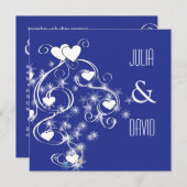 Swirls & Hearts Modern Huwelijksuitnodiging Kaart (Voorkant / Achterkant)