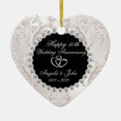 Swirls Hearts Rings 50th Wedding Jubileum Keramisch Ornament (Voorkant)