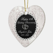 Swirls Hearts Rings 50th Wedding Jubileum Keramisch Ornament (Links)