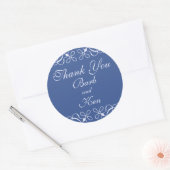 Swirls in blauw Dank u Sticker (Envelop)