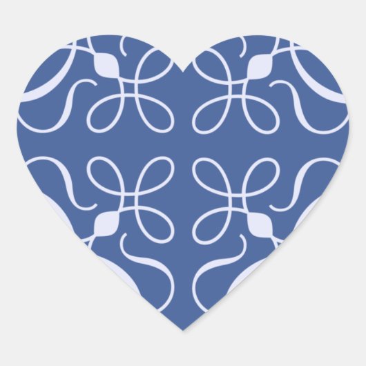 Swirls in Blue Heart Sticker (Voorkant)