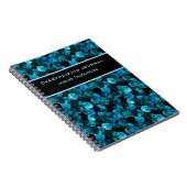 Swirls in Light Blue Aqua Teal and Black Stunning Notitieboek (Rechterzijde)