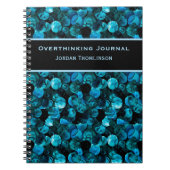 Swirls in Light Blue Aqua Teal and Black Stunning Notitieboek (Voorkant)