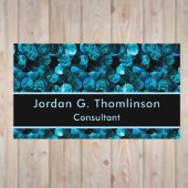 Swirls in Light Blue Aqua Teal and Black Stunning Visitekaartje