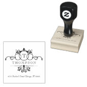  Swirls Monogram Rubber Stamp Rubberstempel (Gestempeld)