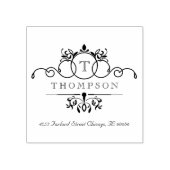  Swirls Monogram Rubber Stamp Rubberstempel (Afrduk)