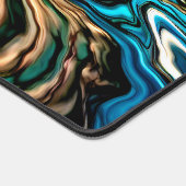 Swirls of Paint Zwart Goud Turquoise blauw Bureaumat (Hoek)