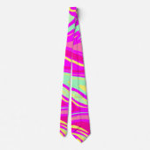Swirls of Pink Magenta Mint Groen en Geel Stropdas (Achterkant)