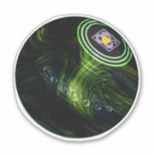 Swirls of Skill: Green Marbled Lawn Bowl Sticker (Voorkant)