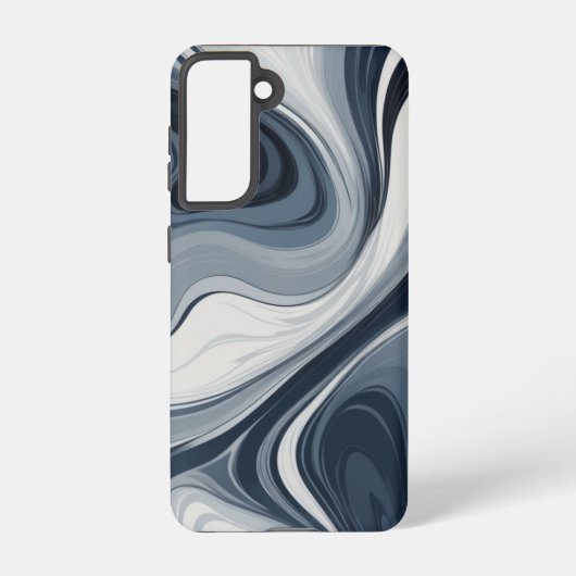 Swirls of white milk in dark blue samsung galaxy hoesje (Achterkant)