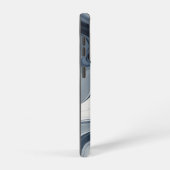 Swirls of white milk in dark blue samsung galaxy hoesje (Rechterkant)