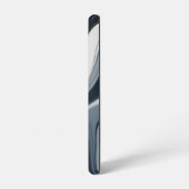 Swirls of white milk in dark blue samsung galaxy hoesje (Linkerkant)